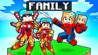 Having a SUPERHERO FAMILY in Minecraft!