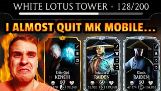 MK Mobile. Fatal White Lotus Tower Battle 128 ALMOST MADE ME QUIT THE GAME. This Strategy Works!