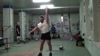 Snatch 30 kg 293 reps in 12 min Morozov Igor - 3 switch hands/Рывок 30 кг 10 февр 2017 293 раза