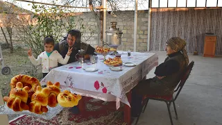 Baking Delicious Sweets In Our Village! Azerbaijan Cooking