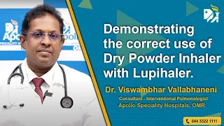 Demonstrating the correct use of Dry Powder Inhaler (DPI) with Lupihaler. Learn now.