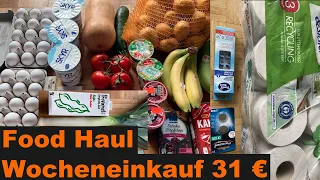 Wocheneinkauf Lebensmittel + Drogerie mit Cashback 31 € | Food Haul gesund und günstig 1 Person