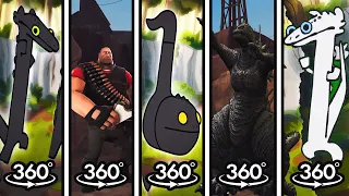 Toothless Dancing Original vs Godzilla Toothless Dance vs Otamatone Meme 360º VR