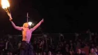 World Record First Ever Double Neon Tube Sword Swallower