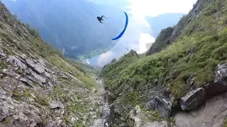 Pair Go Speedflying Through Norwegian Valley