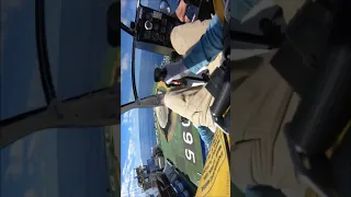 Helicopter landing on a Moving ship.Careful landing,cockpit view .#shorts.
