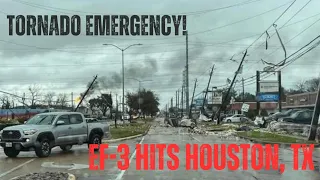 Tornado Hits Houston, TX - Tornado Emergency Issued - Significant Impacts - Chaser Bodycam [4K]