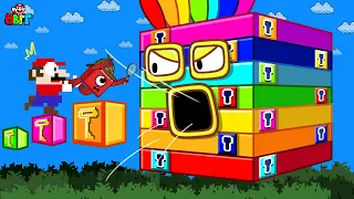Pattern Palace Can Mario and Numberblocks 1 vs GIANT Rainbow Numberblocks Maze  Game Animation