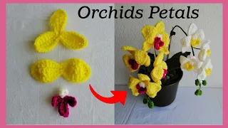 Crochet Orchids flowers (petals without wire)