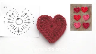 How to crochet small hearts