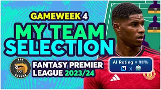 FPL TEAM SELECTION GAMEWEEK 4 | RASHFORD OUT, STERLING IN? Fantasy Premier League Tips 2023/24