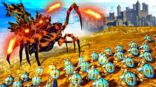 Giant LAVA SPIDER Siege vs Dwarven Army in the Total War Warhammer 2 Battle Simulator!