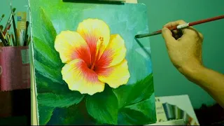 Acrylic Painting Lesson - How to Paint Gumamela Flower by JMLisondra