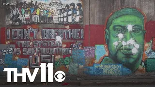 George Floyd mural damaged after vandalism in Little Rock
