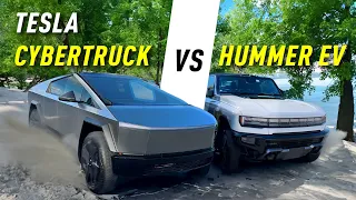 Tesla Cybertruck vs. GMC Hummer EV - Battle of Titans