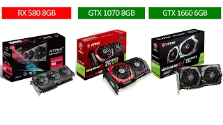 RX 580 VS GTX 1070 VS GTX 1660 - i5 11400F - Gaming Comparisons