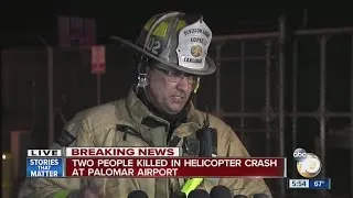 Carlsbad Fire official gives update on helicopter crash at Palomar Airport