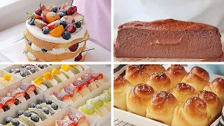 ASMR|Rich Milk Flavor + Strawberry Cake & Strawberry Hug Roll |Creative Recipes|Cake Story|Cooking