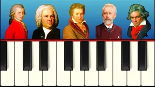 5 Famous Classical Music - Berühmte klassische Musik - Very Easy Piano tutorial, Einfach Klavier