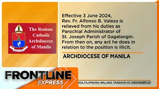 Pari na nakaalitan ng Obispo, sinuspinde ng Archdiocese of Manila