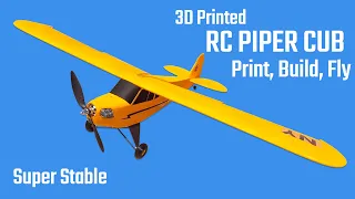 3D Printed Piper CUB Model Airplane (107cm). Print, Build, Paint, Fly, Have Fun. Free Build.