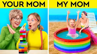 RICH MOM vs BROKE MOM PARENTING HACKS 🌟 Positive Parenting and Amazing DIY's With Kids by 123 GO!