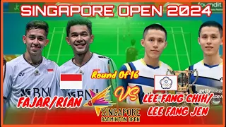 FAJAR/RIAN (INA) VS LEE FANG CHIH/LEE FANG JEN (TPE) || R16 SINGAPORE OPEN 2024