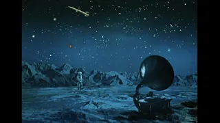 The Fabulous Baron Munchausen (1962) by Karel Zeman, Clip: Man lands on the moon & sees a gramophone