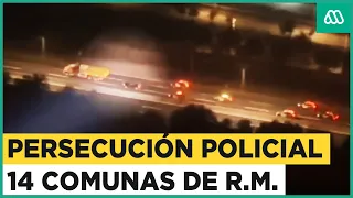 Persecución policial cruza 14 comunas de la Región Metropolitana