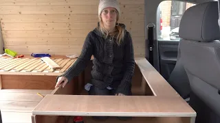 Making Van Furniture & Painting Van Ceiling ⎮VW Caddy Camper Van Conversion