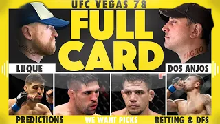 UFC Vegas 78: Luque vs. Dos Anjos FULL CARD Predictions, Bets and DraftKings