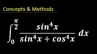 integrate 0 to pi/2 (sin^4x)/(sin^4x+cos^4x) dx  ||  (sin^4x)/(sin^x+cos^4x) dx