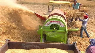 John Deere Tractor | Paddy Thresher in Rice farming | Swaraj 855 Fe | Swaraj 735 Fe