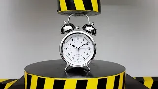 EXPERIMENT HYDRAULIC PRESS 100 TON vs Alarm Clock