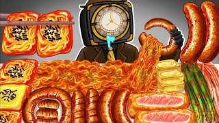 Cameraman Multiverse Mukbang Spicy Noodles, Hot Dog | Convenience Store Food | Cartoon Animation