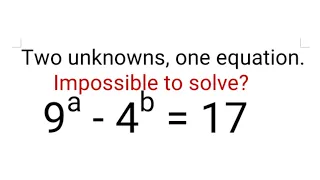 Maths Olympiad: Two unknown variables, one equation. Is it possible to solve?