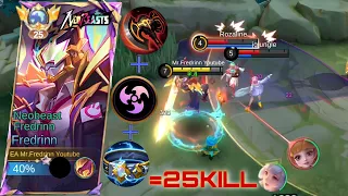 25 KILLS!!🔥 UNSTOPPABLE FREDRINN | Top Global Fredrinn Best Build and Emblem 2024 | Mobile legends