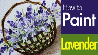 Flower basket painting | Lavender with acrylic (in 7 Minutes)
