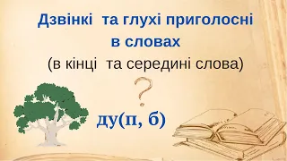 Дзвінкі та глухі приголосні в кінці та середині слова @pochatkova_shkola_nush