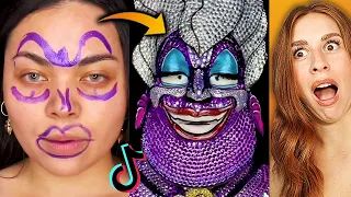 CRAZY Tik Tok Halloween Makeup Transformations - REACTION