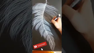 How to draw feather using white marker #art #trending #youtubeshorts #shorts #viral