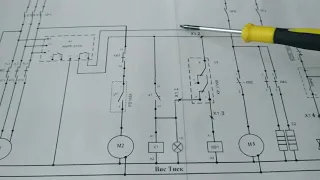 Электрическая схема шкафа управления холодильной камерой.