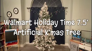 Walmart Holiday Time Prelit Incandescent Green Flocked Frisco Pine Artificial Christmas Tree Review