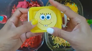 Spongebob vs M.r Crab Slime  Mixing Random Into Slime | Satisfying Slime Video #ASMR #1