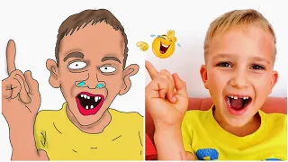 Vlad and Nikita play with Mombie Doll Drawing Meme | Vlad and Nikita