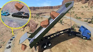 НЕУДАЧНАЯ РАЗГРУЗКА! НЕ ЗАМЕТИЛ ПРОБКУ ВНИЗУ | BeamNG.drive