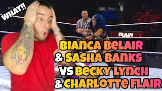 WWE - Bianca Belair & Sasha Banks Vs Becky Lynch & Charlotte Flair (REACTION)