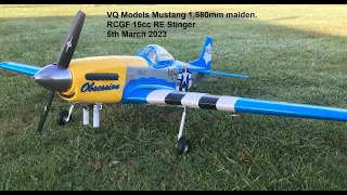 VQ Models P51-D Mustang "Obsession" maiden. 1,580mm (46 size). RCGF 15cc Stinger RE. 5th March 2023