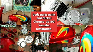 Yamaha YB100 | body parts full  restoration Nickel chrome | Yamaha project part5 | 1986 to 2006