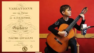 Mauro Giuliani, "Variations about a theme by Georg Friedrich Handel", Rakov Mykhailo 11 years old